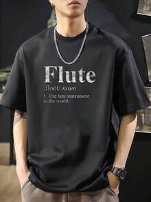 Flauta, camiseta de poliéster de calidad. Camiseta de manga corta de algodón de 220 g, impresión por una cara - Negro - Ver 7