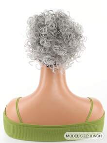 1 pieza Extensión de cabello sintético con moño rizado y ondulado desordenado con cordón elástico para uso diario, cosplay, festivales de música, fiestas y vacaciones de mujeres - Multicolor - Ver 5