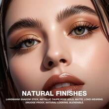 LANGMANNI 16 Colors Dual-Ended Cream Eyeshadow Stick – Silky Smooth, Waterproof & Transfer-Proof, Built-In Blender Brush, All-Day Matte & Shimmer Wear Eye Makeup - 彩色 - 查看 10