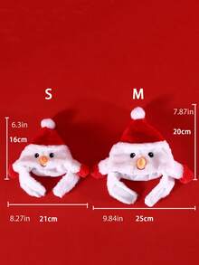 1个宠物圣诞树雪人帽，可爱节日头箍，蝴蝶结圣诞礼物，适合猫狗，毛绒圣诞头箍 - 彩色 - 查看 4