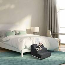 Escalera para Mascotas para Perros pequeos, 3 peldaos, 30 de Alto, Escalera para Perros, Escalera para Gatos Viejos, Lavable, Antideslizante, Escalera para Perros pequeos de Esponja - gris oscuro - Ver 9