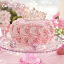 CIEHER Rose Gold Mini Crown Princess Tiara Birthday Wedding Cake Decoration{Inchcolor_nameinch:InchRoseGoldinch} - 玫瑰金色 - 查看 3