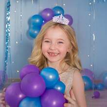 CIEHER Purple Small Crown For FFgirls Cake Topper Mini Crown FFgirls Princess Tiara Birthday Crown Purple Cake Toppers Flower Decorations{Inchcolor_nameinch:InchPurpleinch} - Purple - 查看 3