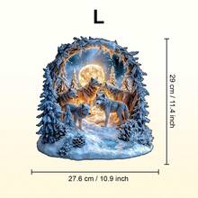 1pc Snowy Night Wolf Pack Wooden Puzzle, Asymmetrical Animal Shape Wooden Jigsaw Puzzle, Decorative Art, Tabletop Game Magic Puzzle, Unique Children's Educational Puzzle, Holiday Gift, Adult Wooden Puzzle, Christmas Gift, Back To School Gift, Birthday Gift (2D Puzzle) - Multicolor - View 14