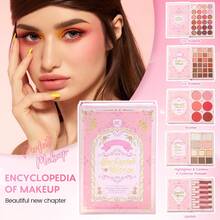 ROMCOM 六合一多功能彩妆盘，包含眼影、腮红、高光、唇膏，完整面部彩妆套装 - 彩色 - 查看 4