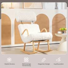HOMCOM Rocking Chair, Wool-Look Relaxation Chair Up To 120 Kg, For Bedroom And Living Room, White On The Site - 1 - View 4