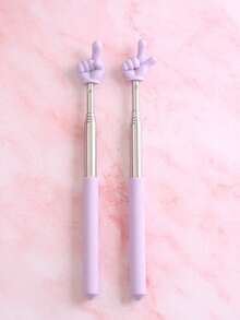 1支可调节不锈钢阅读指示棒，教学指示棒，导杆，适用于教师、家长、办公室、学校、绘画、荧光笔、文具、教育用品、家庭教育（颜色随机）