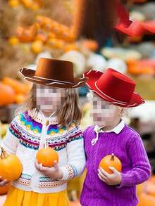 Regular Size And Large Size Christmas Western Cowboy Hats (Suitable For Multiple People To Use). Western Cowboy Hat Style Clothing, Paired With Western-Themed Parties, Equipped With Imitation Feather Decorations - Suitable For Western-Themed Cowboy Hats For Christmas, Halloween And Thanksgiving.