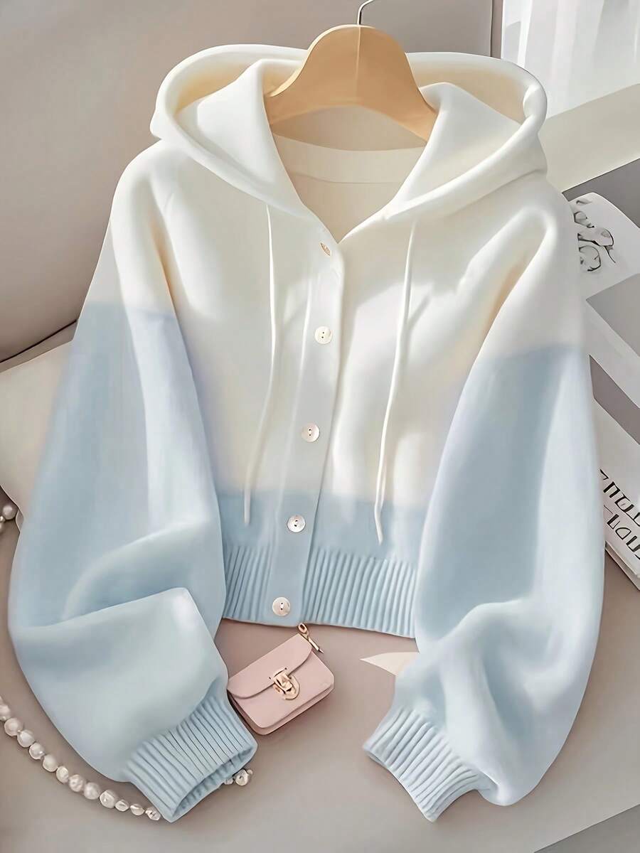 Women'S Casual Pink & White Color Block Hooded Sweater - Cozy Long Sleeve Cardigan With Button Details, Perfect For Fall/Winter, Relaxed Fit, Long Sleeve Sweater   Women's Winter Clothing Of Women's Winter Clothing Women's Winter Fashion Women's Winter Promotion Of Women's Winter Clothing    Vestidos Elegantes De Mujer  Vestidos Elegantes Para Fiesta  Vestidos De Mujer   Vestidos De Mujer Casual  Vestidos De Gala  Dresses For Women Elegant    Active Wear Women   Summer  Gym Mujer  Gym Mujer  Workout Clothes For Women  Sweatshirts For Women  Women's All Season Clothes Women's Spring Clothes Women's Summer Clothes Women's Year Round Outfits Spring Fashion For Women Summer Fashion For Women - 藍色 - 查看 1