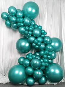 5/10/12 Inch Green Party Balloons, 30-150pcs, Blue-Green Metallic Helium Shiny Thick Latex Balloons, Perfect Decoration For Birthday, Wedding, Baby Shower, Graduation, Gender Reveal, Baptism, Christmas, New Year, Jungle Dinosaur Theme Party - Metallic Green - View 7