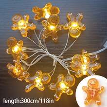 أضواء سلك نحاسي للكريسماس بطول 100/200/300 سم، أضواء جنية جديدة وجميلة بتصميم ساحر لشكل بابا نويل وشجرة والجرس والثلج والفيونكة والقبعة والغزال وقصب السكر والجوارب والنجمة، مناسبة للاستخدام الداخلي في غرفة المعيشة والنوم والمطبخ والممرات وأحداث العطلات والحفلات، البطاريات غير مشمولة