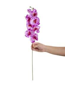 8/120pcs Romantic Artificial Phalaenopsis Orchid Silk Flower Bouquet, Suitable For Wedding Decoration, Room Home Hotel Party Decor, Gift Flower Arrangement, Spring Decoration, Home/Wedding/Bedroom/Living Room/Dining Table Decor, Bridal Bouquet, Outdoor Garden - Purple - View 3