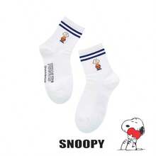 SNOOPY 1/3/5/6/10双装 史努比情侣运动袜 男士商务袜 时尚可爱休闲袜 史努比创意卡通图案 时尚百搭 柔软舒适袜 - 彩色 - 查看 13