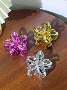 1pc/3pcs Iridescent Daisy Flower Claw Clips, Ombre Hair Clips, Fashion Hair Claw Suitable For Beach Vacation, Photo Shooting, Daily Wear Hair Accessories Autumn Accessories Fall Hair Clutch Winter Accessories