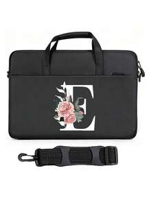 Túi đựng laptop in chữ cái A-Z có quai đeo vai, tích hợp ngăn đựng dây cáp, túi đựng laptop di động phù hợp với laptop 13-13.6", 14-15", 15.6-16", thích hợp cho nữ giới, học sinh, văn phòng, làm quà tặng. - Nhiều màu - Xem 20