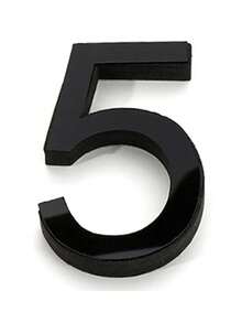 OUTANA 1片黑色现代亚克力自粘可移除镜面墙贴，带门牌号码，防潮易清洁，无需电源。适用于客厅、浴室、家庭办公室、墙面、商店、酒店和办公空间。可装饰花园围栏、邮箱、门牌号码、储物柜和序列号标识。可用作3D艺术贴纸、门牌号码、花园装饰和门牌。