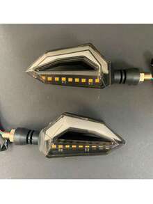 2 Direccionales Focos Faros Led Motocicleta Efecto Neon Tmax - Blanco - Ver 2