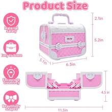Trajes de maquillaje y juguetes de esmalte de uñas para niños y niñas, maletín de maquillaje de juguete para actuaciones, regalos de Halloween, Navidad y cumpleaños.