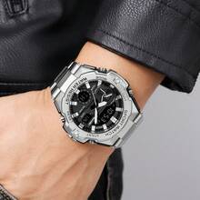 SKMEI 2404 热销男士奢华计时双时区指针/数字腕表 - 均碼 - 查看 7