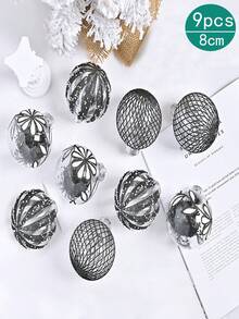 9 Pcs Christmas Baubles - Clear Christmas Tree Baubles, 8cm Painted Holiday Wedding Bauble Set | Shatterproof Ornaments For Christmas Tree Decoration, Premium Hanging Tree Pendant Ornaments For Decor,Transparent Christmas Balls, Christmas Tree Pendants, Christmas Tree Decorations Christmas Decorations Winter Room Decor Christmas Decorations Home Christmas Gifts Christmas Decor - Multicolor - View 14
