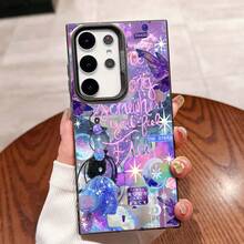 Funda especial para teléfono  con diseño de cielo estrellado soñador y texto motivacional, adecuada para  Galaxy S25ULTRA, S24PLUS, S23FE, S21PRO, S22, S20+, A03S, A05S, A14, A31, A53, A34, A10, A04E, M04, A33, A35, A55, A72, A71, A70, A22, A16, A06, A20S, A54, antimanchas, a la moda, moderna, colorida, plateada IMD - Colores mixtos - Ver 2