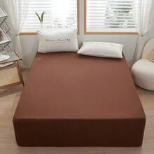 Bedding - Sábana bajera ajustable tamaño King tamaño king tamaño King tamaño profundo se adapta a sábana de colchón de 15 pulgadas suave y microfibra de fácil cuidado color café - Marrn - Ver 2