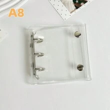 1pc A8/A7/A6 Transparent Loose Leaf Notebook, Sticker Loose Leaf Notebook, YOUCHENGYOUPIN,Sticker Book, Kpop Photo Card Storage, Double Button Soft Leather Transparent Loose Leaf Notebook, Handmade Diy Ledger, Can Be Used For Photo Albums, Sticker Books, Notebooks, Scrapbooks, Ledgers, Student Return To School Supplies, Office Supplies, Etc - Clear - View 8