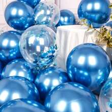 5/10/12 Inch Metallic Blue Party Balloon Arch Set, Blue Metallic Helium Shiny Thick Latex Balloons, Suitable For Birthday, Baby Shower, Graduation, Father's Day, Underwater World, Wedding Anniversary, Bachelorette Party, Gender Reveal Party Decoration - Metallic Blue - View 3