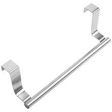 1pc Stainless Steel Towel Rack, Wall Mount Towel Holder, Kitchen Accessories, Home Organizer, No-Drill Cabinet Dishrag Hanging Rack, Single Bar Towel Storage