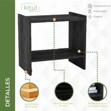 KITUL Set de 2 Mesitas de Noche Modernas – Burós Minimalistas de Madera con Estante de Almacenamiento, Mesas Auxiliares para Recámara, Sala, Sofá o Recibidor - Anáhuac - Ver 1