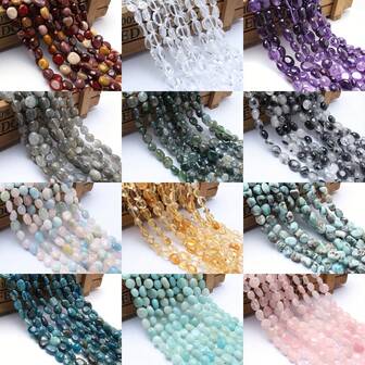 1 String Natural Stone Beads, Asymmetrical Amethyst & Citrine Spacer Beads, For DIY Bracelet & Necklace Jewelry Making
