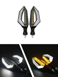 2 Direccionales Focos Faros Led Motocicleta Efecto Neon Tmax - Blanco - Ver 1