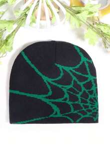 1pc Men's Spider Web Knit Beanie Hat, Casual Versatile Streetwear Y2K Style, Warm Outdoor Sports Cycling Climbing Skiing Ear Warmer Visorless Cap Men Women Clothing Winter - Spiderweb Knit Hat - View 19
