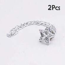 2/4个可调节袖口夹、纽扣夹、腿夹、袖口固定器，无需缝纫，可拆卸且耐用，适用于T恤、牛仔裤、衬衫、围巾、时尚服装纽扣、服装夹、围巾夹 - 彩色 - 查看 21