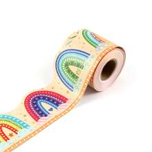 1pc 52.5ft Rainbow Bulletin Board Borders, Rainbow Border Trim Paper Rainbow Bulletin Board Cutouts For Classroom School Home Decoration