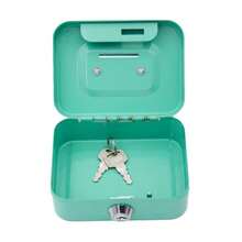 1pc Creative Portable Metal Key Lock Storage Box, Money Box, Adult Piggy Bank, Coin Bank, Cash Box, Cash Register (Random With Or Without Cardboard) - Multicolor - View 8