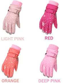 1 双 5-8 岁儿童冬季滑雪手套，防水滑雪手套，男女童通用，保暖内衬，适合寒冷天气 - 1Pair - 查看 4