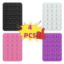 Set de 4 piezas/2 piezas Agarre de silicona para teléfono, adecuado para todos los modelos de teléfonos, soporte adhesivo para teléfono, manija adhesiva de teléfono con manos libres, soporte de agarre de teléfono para selfie y video compatible con iPhone, teléfonos Android, regalo para cumpleaños, familia, amigos, soporte para teléfono, accesorios para teléfono