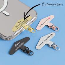 Customized Mobile Phone Pad With Name And Content Markings, Mobile Phone Lanyard Piece, Stainless Steel 360 Degree Rotating Clip, Metal Hanging Chain, Metal Stainless Steel Clip, 360 Degree Rotatable Triangle Universal Hanging Piece, Buckle, Anti Loss And Hanging