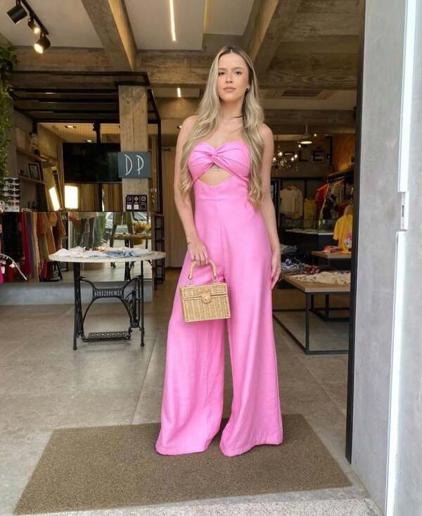 Macacão Feminino Tomara Que Caia Solto Comprido Pantalona Social Festa