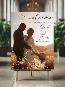 Rectangular Wedding Welcome Sign | Wedding Entrance Sign | Customized Wedding Sign | Wedding Signage | Welcome To Our Wedding Sign - Multicolor - View 2