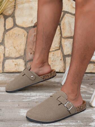 Unisex slip-on sandaler, justerbart spänne, stötdämpande sula i PVC, komfort hela dagen, lämplig för inomhus- och utomhusbruk, bekväma skor, minimalistisk design, slitstark