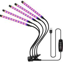 Full Spectrum LED Grow Lights (1/5-Head) - USB Timing & Dimming, 3 Modes For Indoor Plant Growth - Commercial-Grade Lighting For Greenhouse, Nursery & Home Gardeners - 黑色 - 查看 2