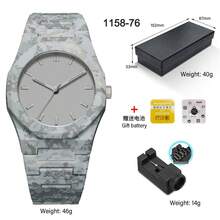 Reloj de cuarzo minimalista, reloj unisex de lujo ligero y resistente al agua con diseño simplista - Negro - Ver 12
