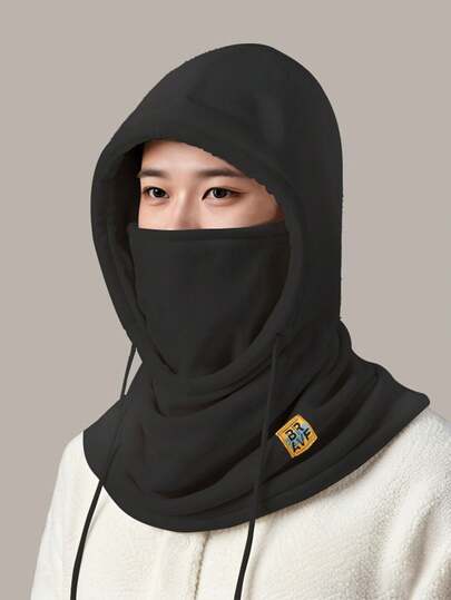 1pc/2pcs Unisex Winter Outdoor Cycling Balaclava Hat, Ski Windproof Warm Fleece Neck Gaiter, Suitable For Daily Outings, Skating, Skiing And Other Activities