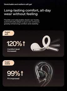 Lenovo Auriculares Bluetooth EA360, auriculares de doble uso para juegos y música, estilo gancho para la oreja, resistentes al sudor, tecnología de conducción ósea negra, Bluetooth 5.4 de baja latencia, color Sakura White - Sakura White - Ver 4