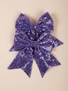 2/10个亮片丝带蝴蝶结发夹，闪亮啦啦队发夹，适合派对 - 彩色 - 查看 27