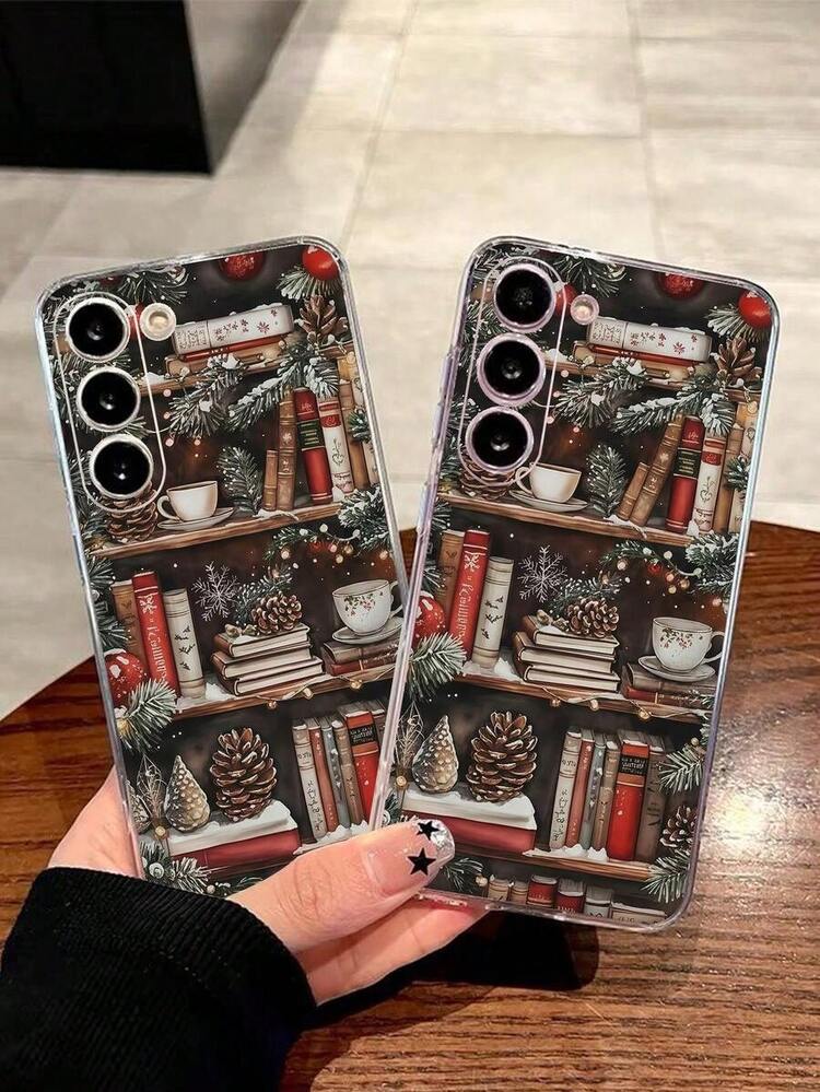 1 pieza Funda de teléfono suave con diseño de árbol de Navidad, copo de nieve y hombre de jengibre, compatible con iPhone, Honor, Redmi, Galaxy A04e/12/A13/A14/A34/A50/A52/A53/A54/S21/S22/S23/S24/S25/S25Ultra, 6A/7A/8A, 12T/13T - transparente 15 - Añade 4