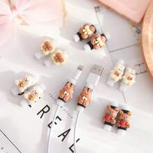 1 paire de protecteurs de câble de dessin animé mignons, protections anti-rupture pour câble de chargeur de téléphone, étuis de protection haute apparence pour fil d'écouteur