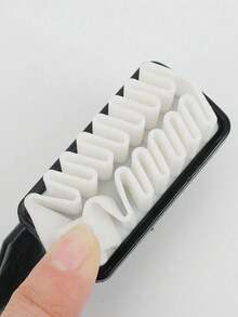 1PC Fabric And Shoe Brushes, 2-In-1 Suede & Leather Shoe Brush And Eraser Set,Plastic Clothes Scrubbing Brush, Suitable For Cleaning The Uppers Of Household Shoes,Household Cleaning Tool,Durable Plastic, Brown Handle, Black And White Bristles For Boots, Imitation Leather And Shoe Care | Suede Maintenance | Double Function Brush | Effective Cleaning Tool, Shoe Brushe